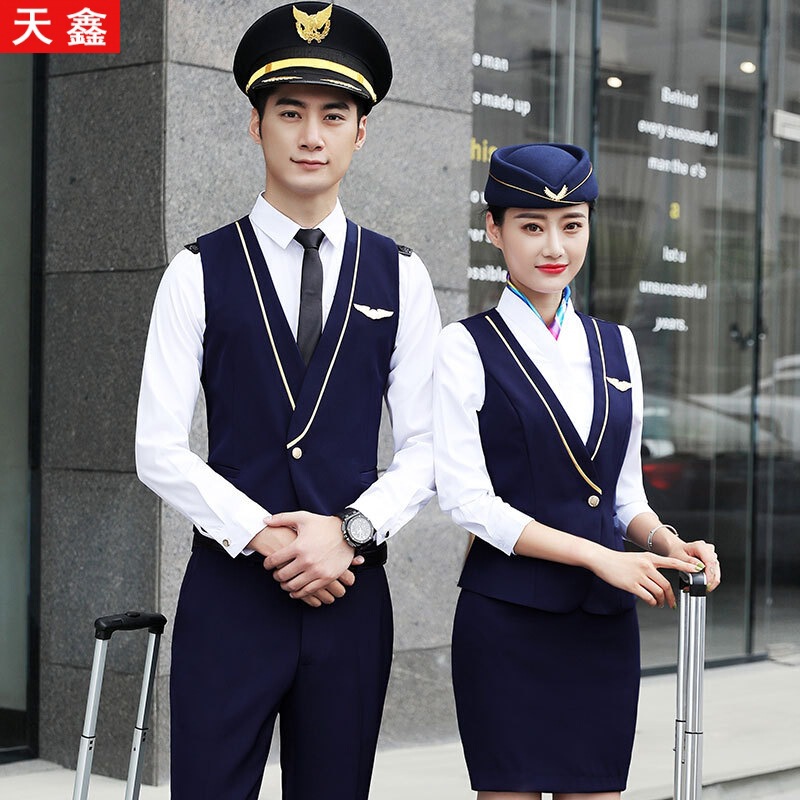 Business wear men's and women's vest suit bar ktv waiter work clothes aviation machine long air less stewardess uniform