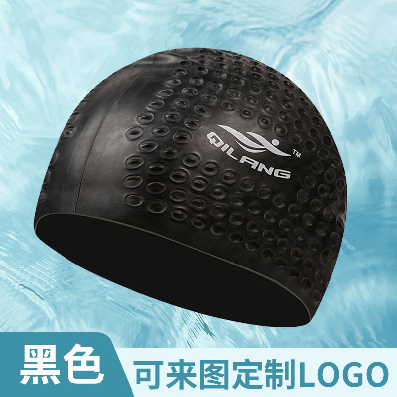 Gorro de natación de silicona, talla grande, para adultos, con protección para los oídos, protector de cabello, impermeable, logotipo personalizado, unisex, venta directa de fábrica