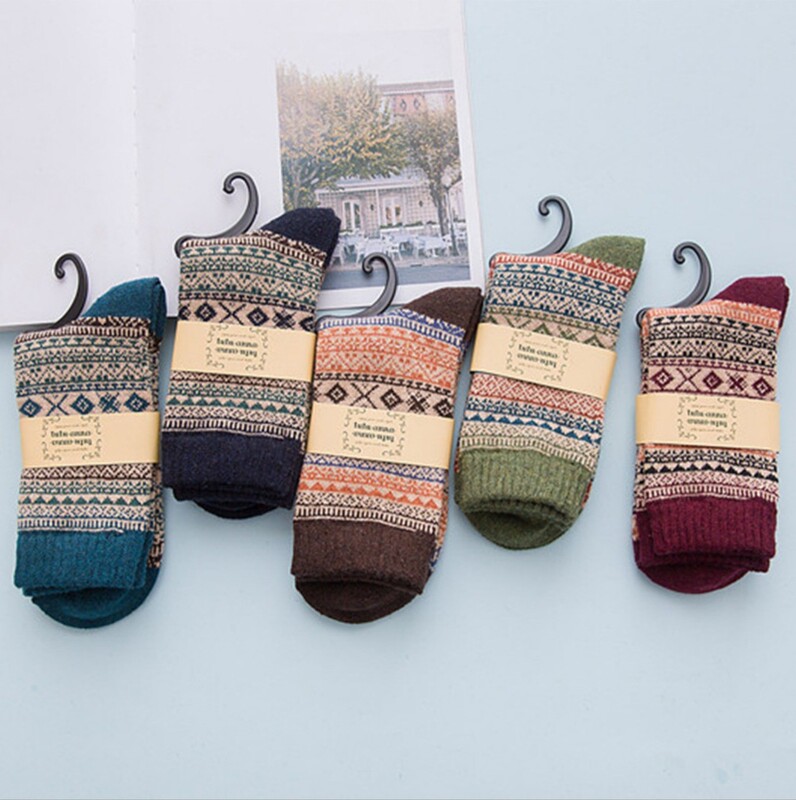 Autumn and Winter New Double-Way Retro Rabbit Wool Socks Men's High-End Comfortable Ethnic Style Warm Socks Are Comfortable to Wear
