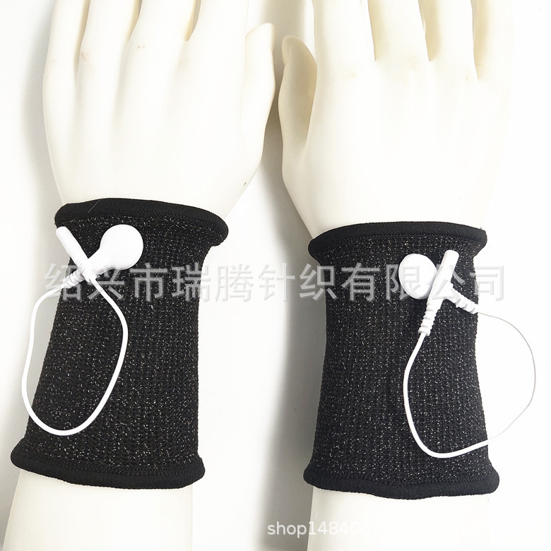 Venta al por mayor fisioterapia pulsera de fibra de plata DDS fisioterapia instrumento belleza cuidado de la salud masaje electroterapia de pulso conductivo pulsera negra