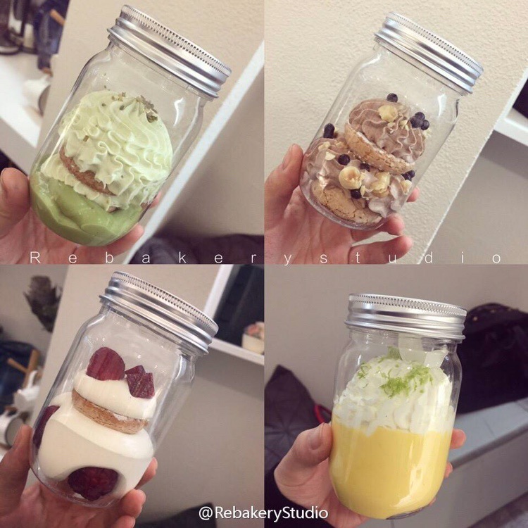 455ml铝盖透明塑料瓶子mason jar糖果罐圆形 麦片杂粮瓶(LG095)