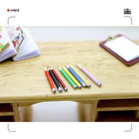 娃娃屋配件1：12微缩食玩场景玩具模型创意设计迷你彩色铅笔 B194