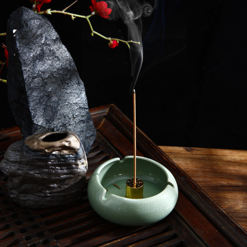 Household retro metal incense burner extra large for Buddha worship golden sandalwood burner indoor line incense agarwood incense burner