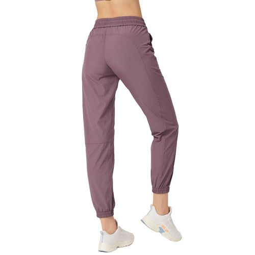 Cross-border loose casual trousers for women, thin drawstrings, slimming running fitness pants, thin leg-cuffed pants, yoga training