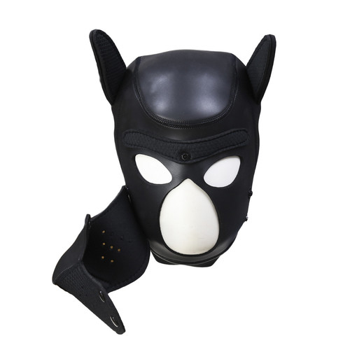 Sex toy sponge black dog hood for women with exposed eyes to dress up k9 performance props hood waterproof mask hood