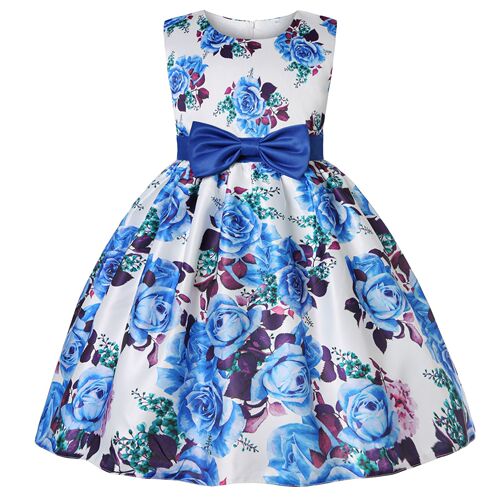 2024 New Cross-border Girls' Dress Print Princess Dress for Young Children, Formal Dress for Children, June 1st Performance Children's Dress, Ins Style