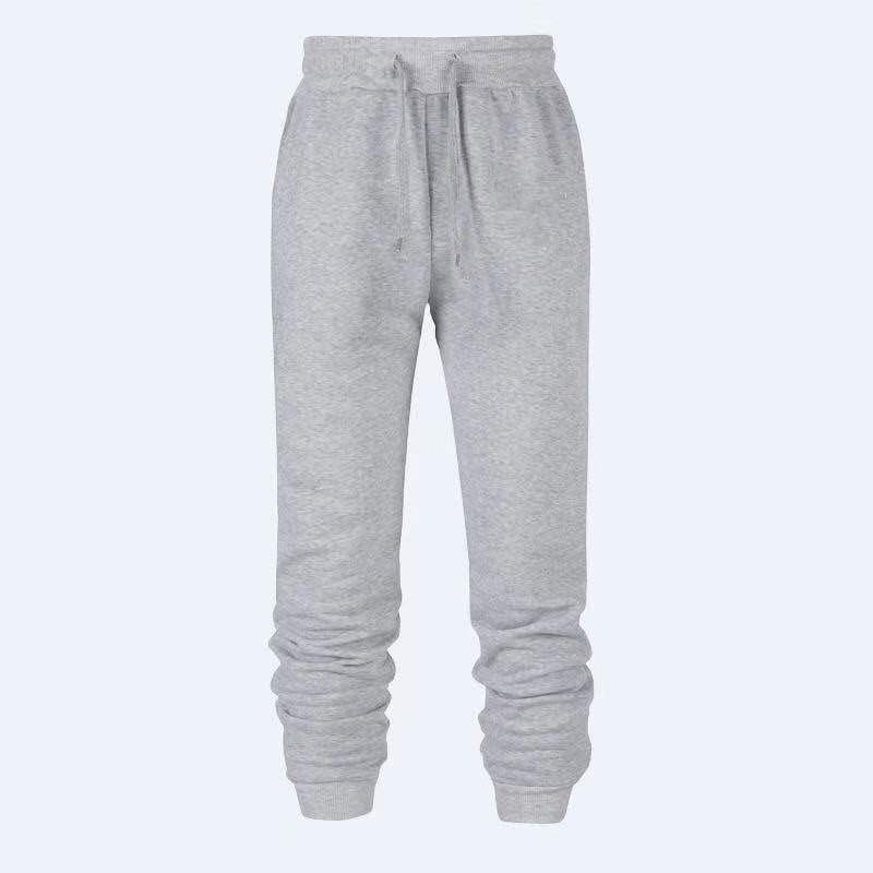 Pantalones forrados de lana de otoño e invierno Pantalones deportivos de fitness para hombres pantalones de chándal de moda casual engrosada europea y americana