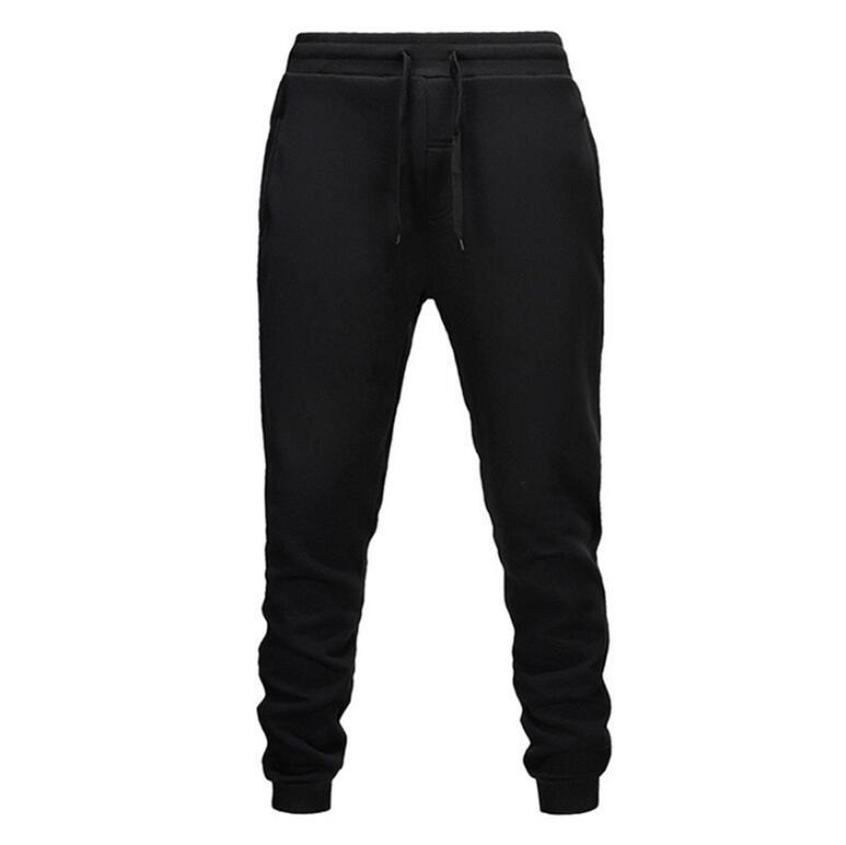 Pantalones forrados de lana de otoño e invierno Pantalones deportivos de fitness para hombres pantalones de chándal de moda casual engrosada europea y americana