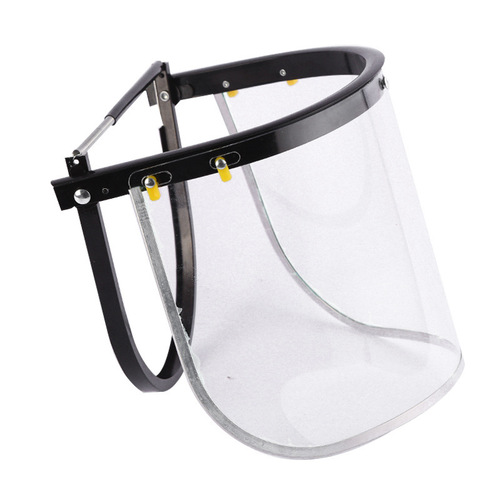 Manufacturer Aluminum alloy frame transparent visor head-mounted polished anti-impact anti-splash aluminum edging PVC protective mask