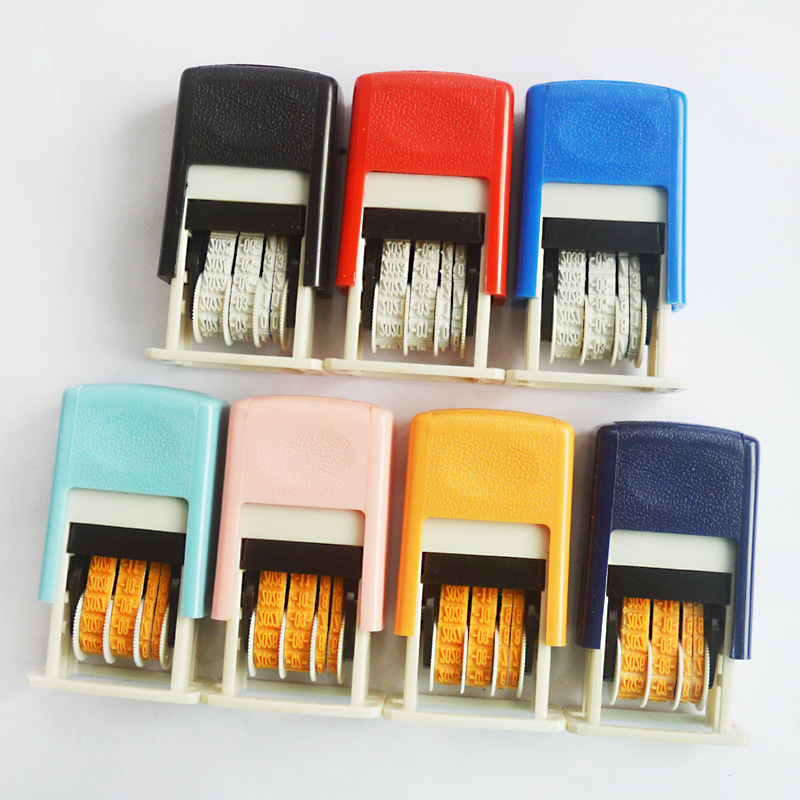 Tiempo Diario sello Universal fecha Año Mes Día sello ajustable de retorno de tinta automática sello de texto Fecha