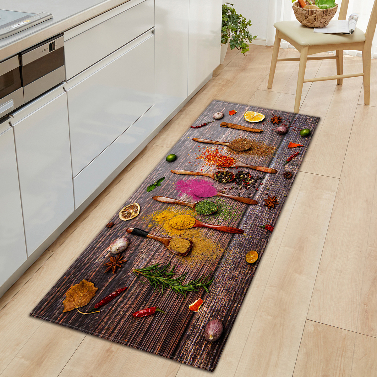 Vintage Nordic Boho Kitchen Rug, Absorbent Floor Mat For Hallway_voghion.com