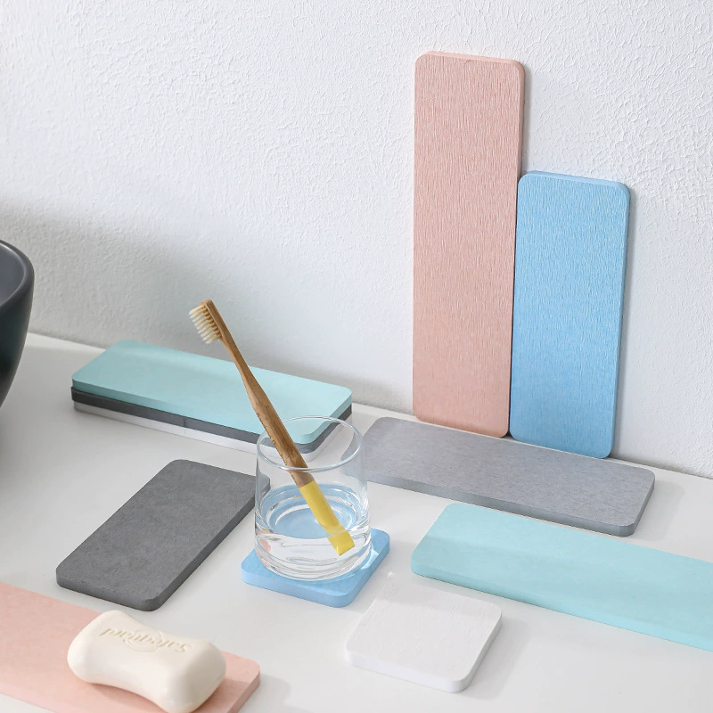 Diatom mud cushion bathroom bathroom water absorption pad diamond soap soap pad moisture -proof dry soap box support toothbrush rack