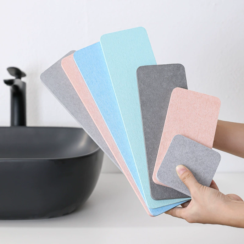 Diatom mud cushion bathroom bathroom water absorption pad diamond soap soap pad moisture -proof dry soap box support toothbrush rack