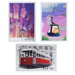 Aluminum foil postcard Shanghai Bund Shikumen postcard aluminum foil city scenery cultural and creative tourism souvenir wholesale