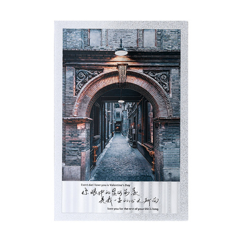 Aluminum foil postcard Shanghai Bund Shikumen postcard aluminum foil city scenery cultural and creative tourism souvenir wholesale