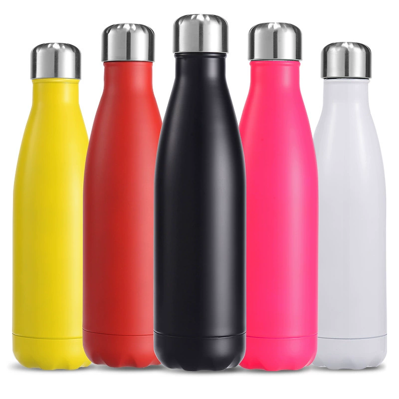 Вакуумная спортивная бутылка 500 мл, из нержавеющей стали, термофляга, многокональный подарок