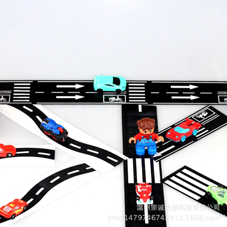 子供道路テープDIY交通道路紙テープ鉄道高速玩具シール駐車場景クロスボーダー貨物