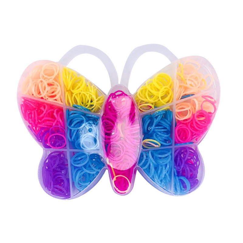 Nueva cuerda de pelo de las niñas de semillas de marca australiana mariposa en caja banda de pelo desechable banda de goma para niñas