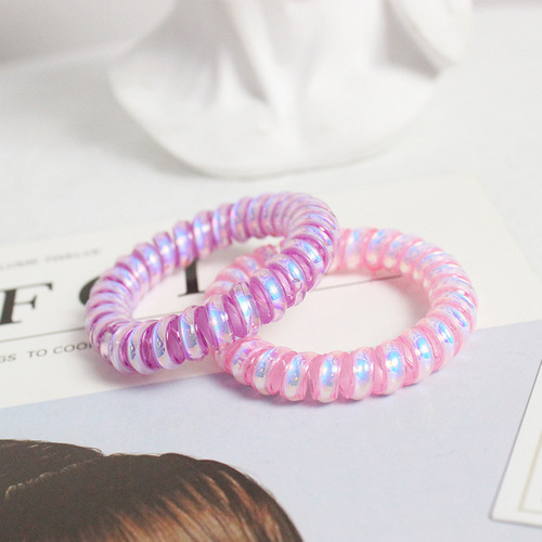 Mermaid Ji Phone Line Hairband Korean version ins reflective laser girly heart traceless hairband small fresh and simple rubber band