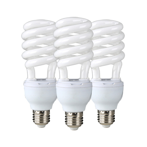 Manufacturer wholesale energy-saving bulb with three primary colors, high-power medium screw energy-saving light bulb, spiral household glass tube