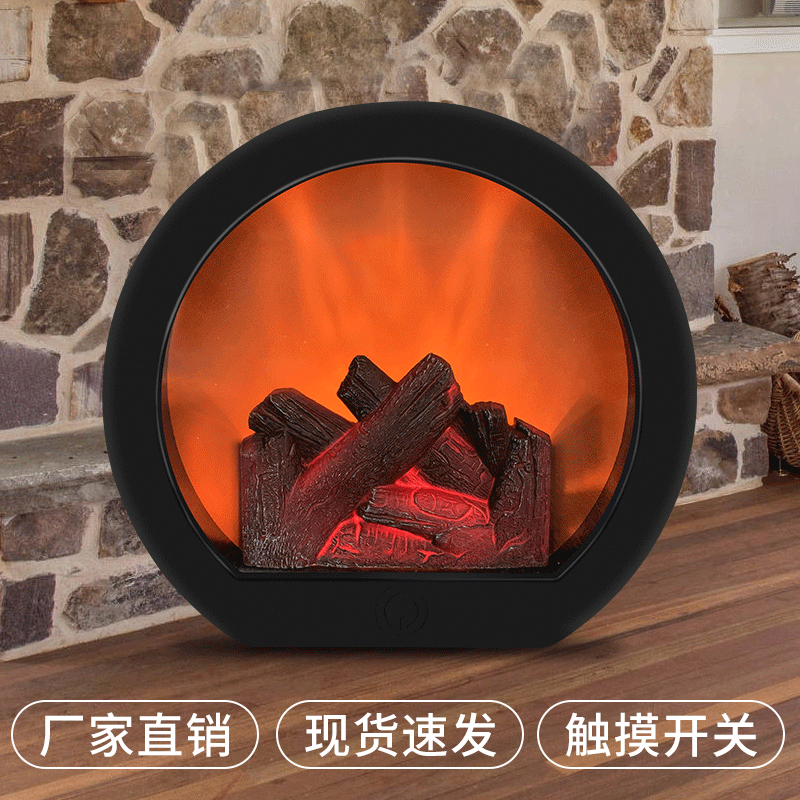 Amazonas Nueva simulación de fuego de carbono llama lámpara LED retro moda artesanía chimenea viento lámpara creativa decoración Decoración