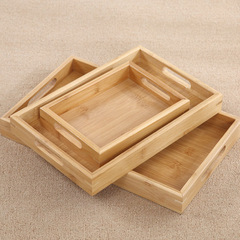 Japanese-style bamboo wood tray tea tray, rectangular bamboo tea water tray, wooden barbecue tray, minimalist solid wood tray