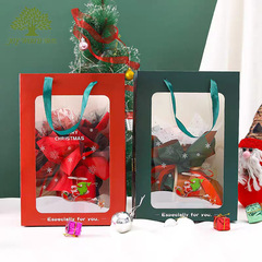 Christmas gift bag handbag Christmas transparent window bag gift bag New Year's Eve apple gift paper bag wholesale