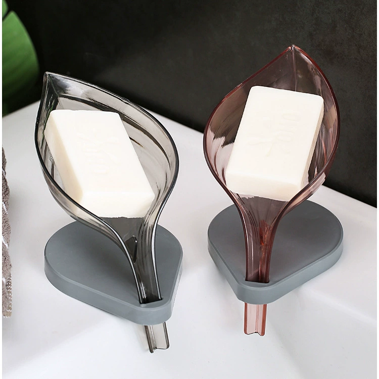 Мыльница для ванной комнаты без перфорации, креативная мыльница на присоске, сливная мыльница для хранения, полка для мыльницы в форме листа, мыльница для стирки