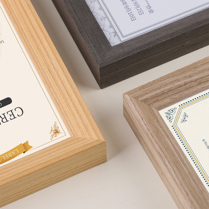 Solid Wood photo frame business license frame certificate a4 Table a3 decoration honor certificate frame three-in-one wall frame