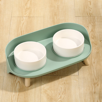 Cat Bowl ceramics Double bowls Dog bowl Cats basin Dishes protect cervical vertebra Upset Kitty Water bowl Supplies