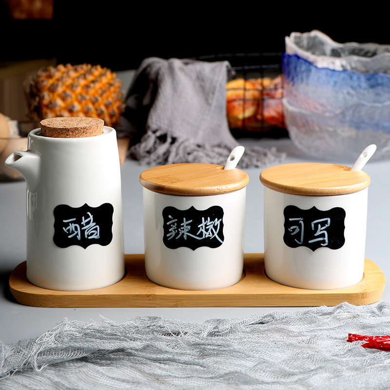 日本式厨房陶磁器油壺醤油酢瓶唐辛子油缶塩缶油瓶酢壺調味料箱|undefined