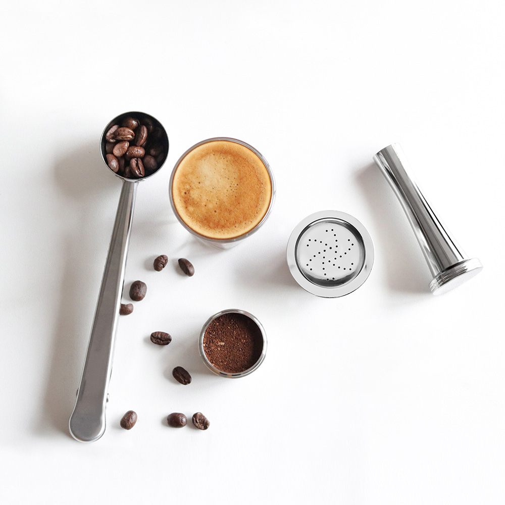Compatible preferido K Máquina de café Reutilización Llenar Cápsula Shell Cápsula de café Acero inoxidable Reciclar Llenado