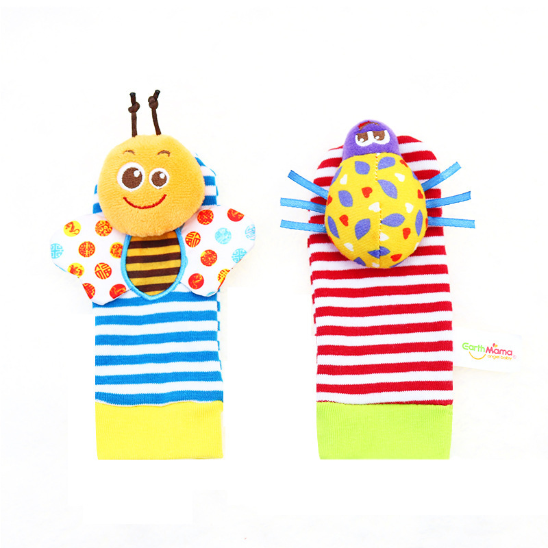 Earthmama bebé sonajero juguete niño Educativo Educación Temprana insecto muñeca Bell sonajero calcetines padre-hijo Ilustración jugar