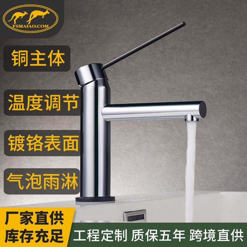 Australian Standard Certified Hotel All Copper Chrome Plated Single Hole Hot and Cold Kitchen Faucet RV Container Room Basin Faucet Foreign Trade