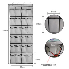 Amazon grey 24-grid grid non-woven fabric door-mounted hanging bag, hanging item storage shoe storage bag