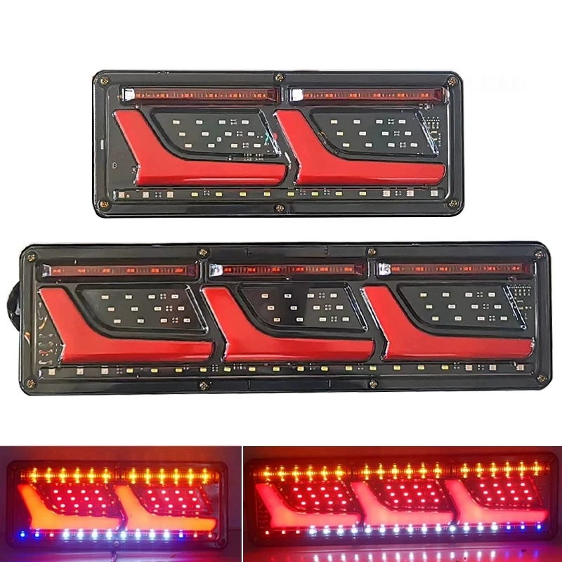 Задний фонарь грузовика Santuo, украшение для грузовика и автофургона, 24 В, световод, светодиодный стоп-сигнал с рулевым управлением, задний фонарь для вождения