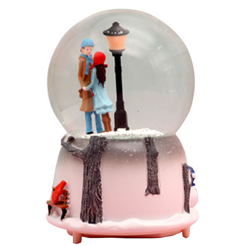 Couple falling snow crystal ball music box Sky City music box as a birthday and Christmas gift for girlfriend and girl