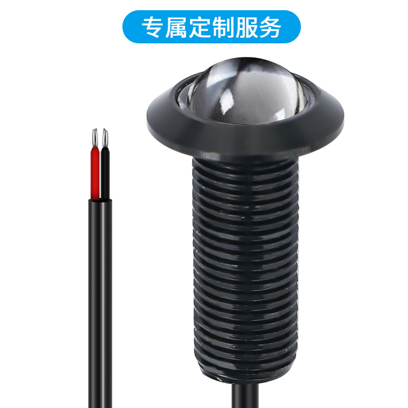 Amazon suministro coche modificación águila ojo luz impermeable COB coche pequeña luz 18mm de alta potencia anti-colisión coche fuera de la luz