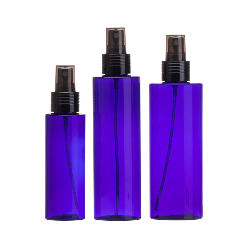 100mL botella de spray de hombro plano azul 250ml maquillaje Toner niebla fina botella de spray vacía 200ml sub-botella de rocío puro
