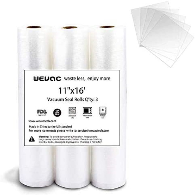 11”x16’ 3roll vacuum sealer roll 单面纹路真空袋家用密封袋