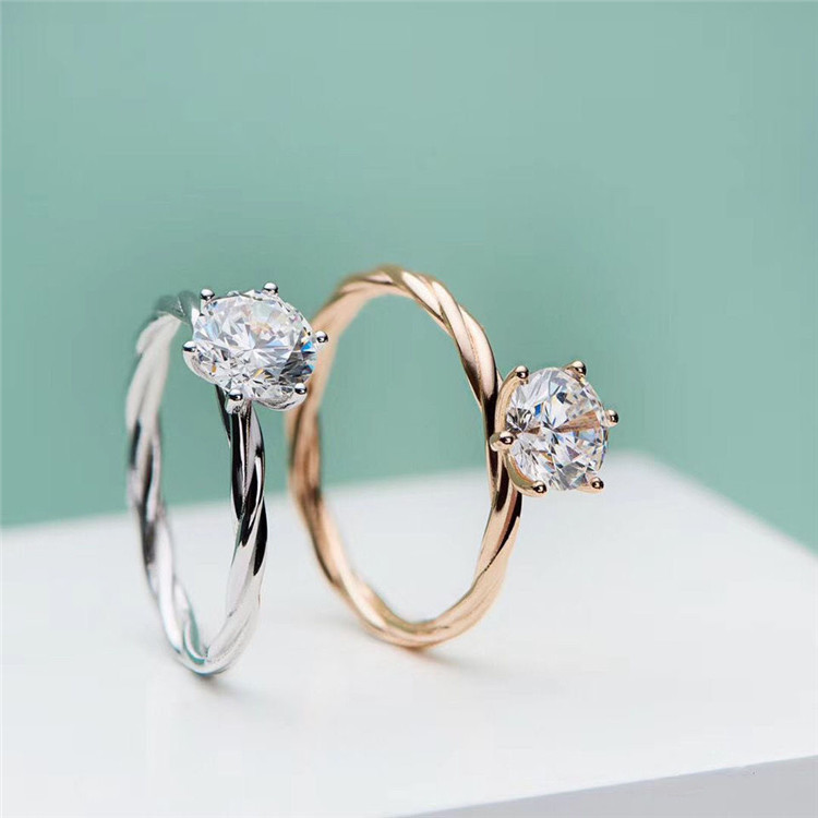 女戒 婚戒 藤蔓款 莫桑石戒指 D色正品莫桑钻戒指FL净度 过测钻笔