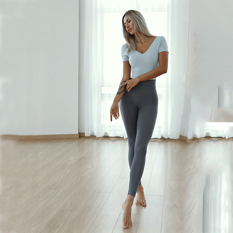 Nuevo mono de Yoga de belleza de las mujeres a juego de color deportivo ropa de fitness absorción de humedad de secado rápido de alta elástico mono entrega de comercio exterior