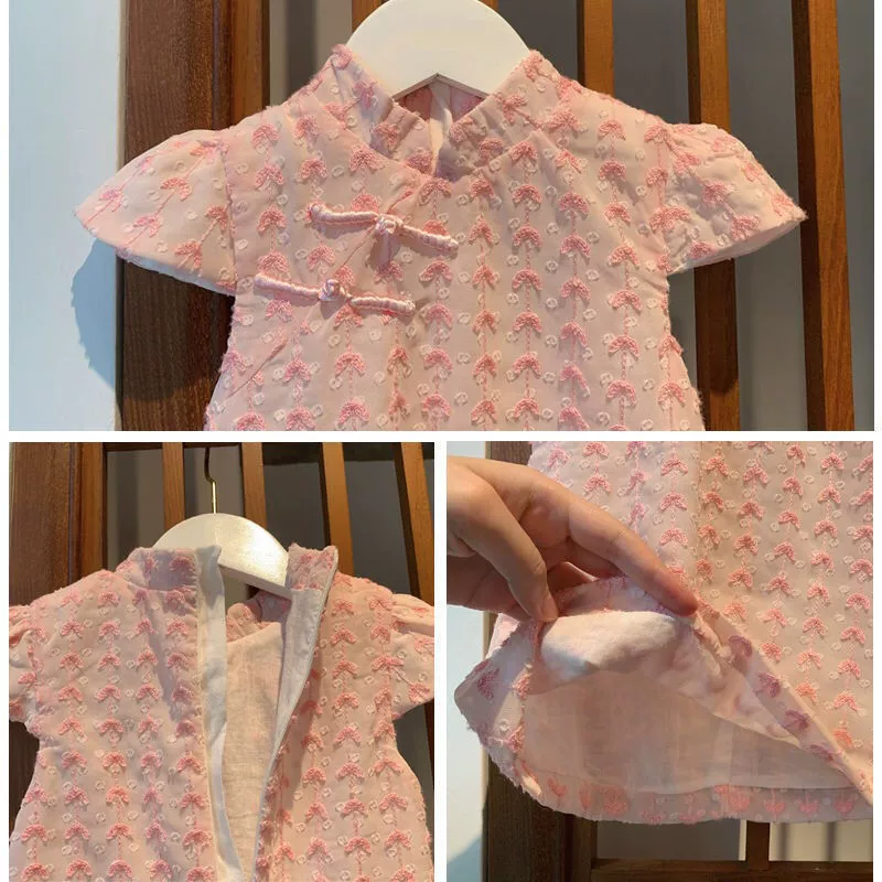 Детское платье-клайшинг Cheongsam, платье-кие, летняя тонкая принцесса юбка, размеры 90–130 см
