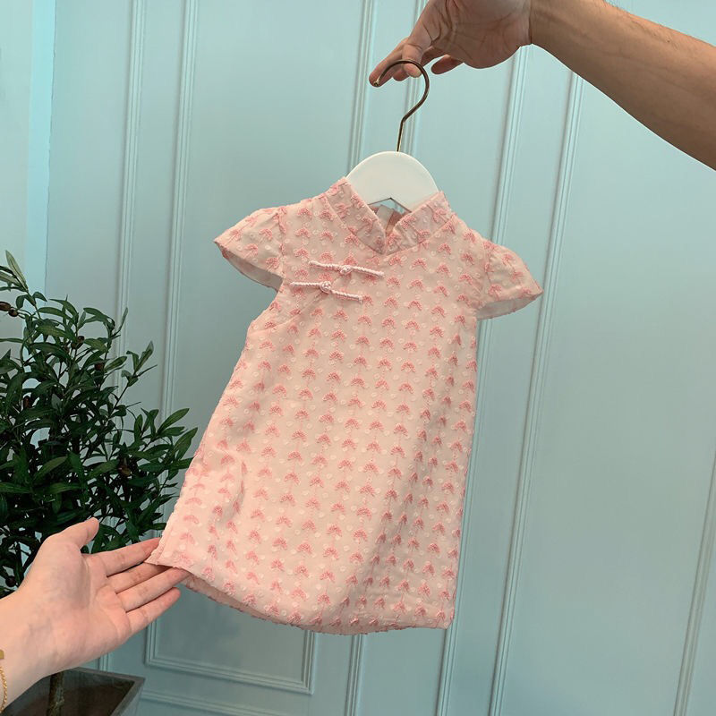 Children's Cheongsam Summer Thin Girl's Children's Wear Baby Girl Skirt Western Style Princess Dress Chinese Style dress YS5928