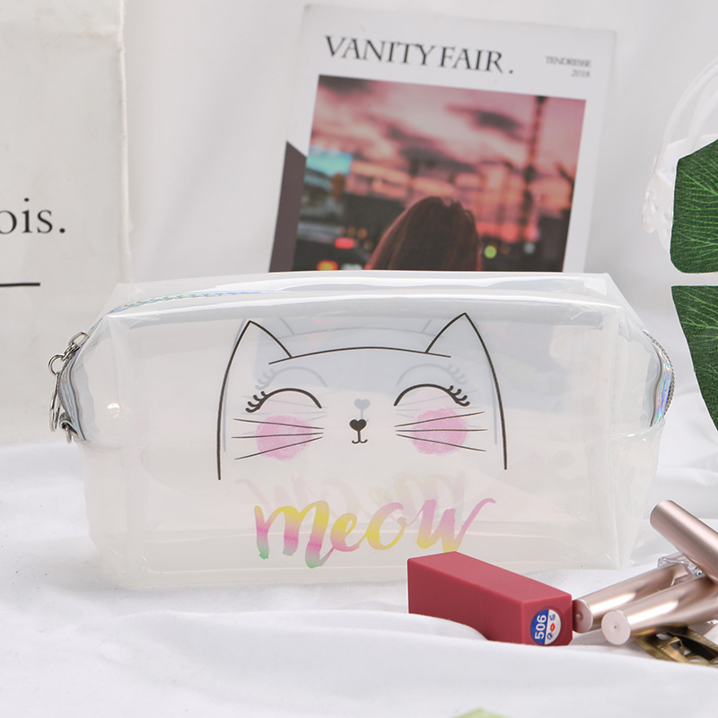 2023 nuevas letras inglesas transparentes PVC bolsa de cosméticos bolsa de viaje impermeable bolsa de lavado bolso de gran capacidad en stock