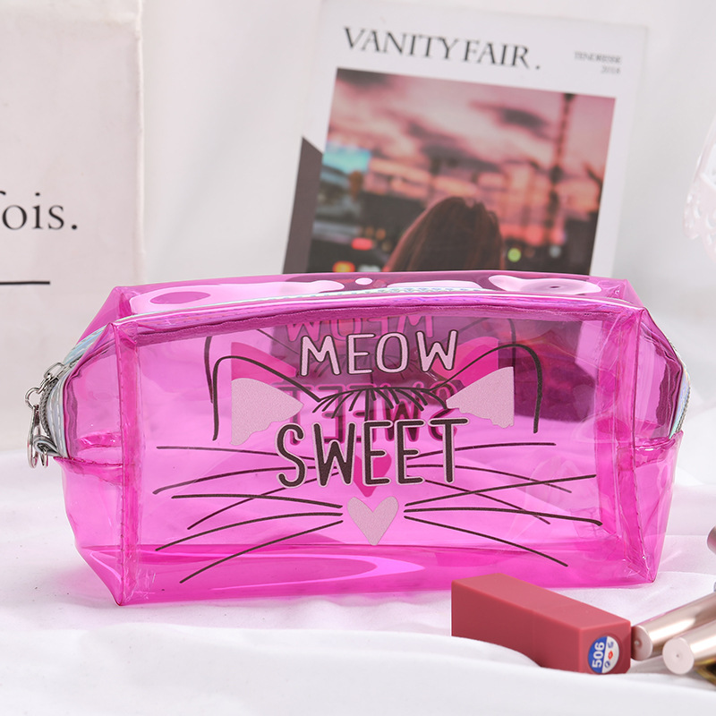 2023 nuevas letras inglesas transparentes PVC bolsa de cosméticos bolsa de viaje impermeable bolsa de lavado bolso de gran capacidad en stock