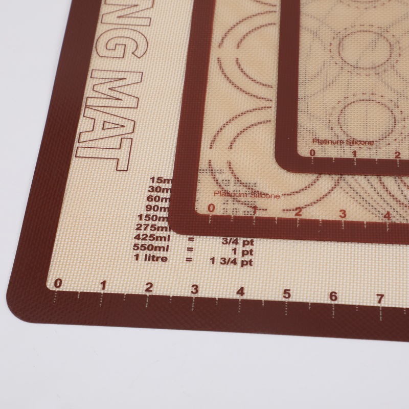 Amazon macaron estera de horno de fibra de vidrio resistente a altas temperaturas antiadherente estera de amasado de silicona de platino de grado alimenticio estera para hornear