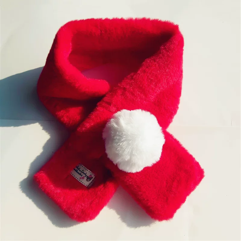 Red cute Christmas children's scarf