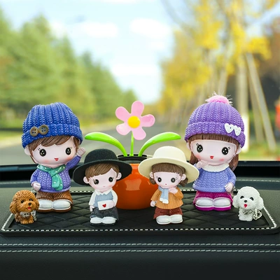 Creative Sunflower Car Decoration New – Car ornaments - scarf-couple-mi-er-xin-zi-round-hat-orange-sunflower-big-diamond-pad