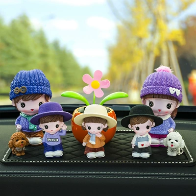 Car Decoration New Style for — Car ornaments - scarf-couple-mi-er-xin-zi-lele-round-hat-orange-sunflower-big-diamond-pad